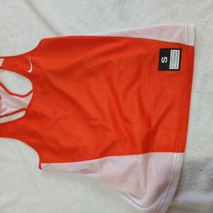 Nike Orange and White Tank Top